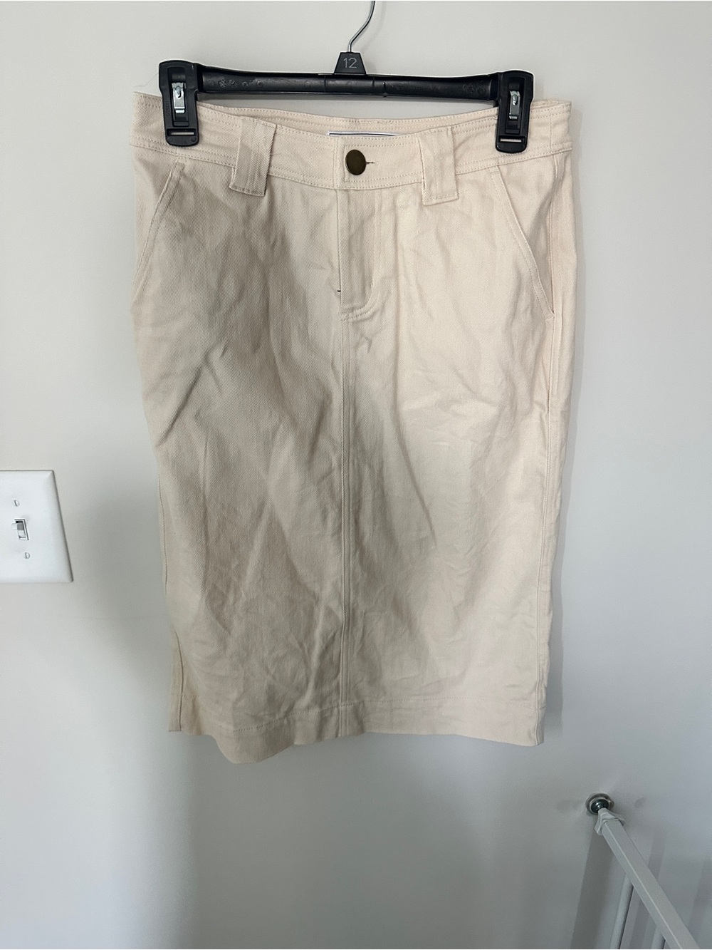 The Mainstreet exchange cream denim skirt